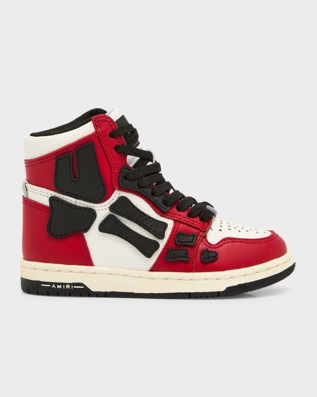 Kid's Skel High-Top Leather Sneakers